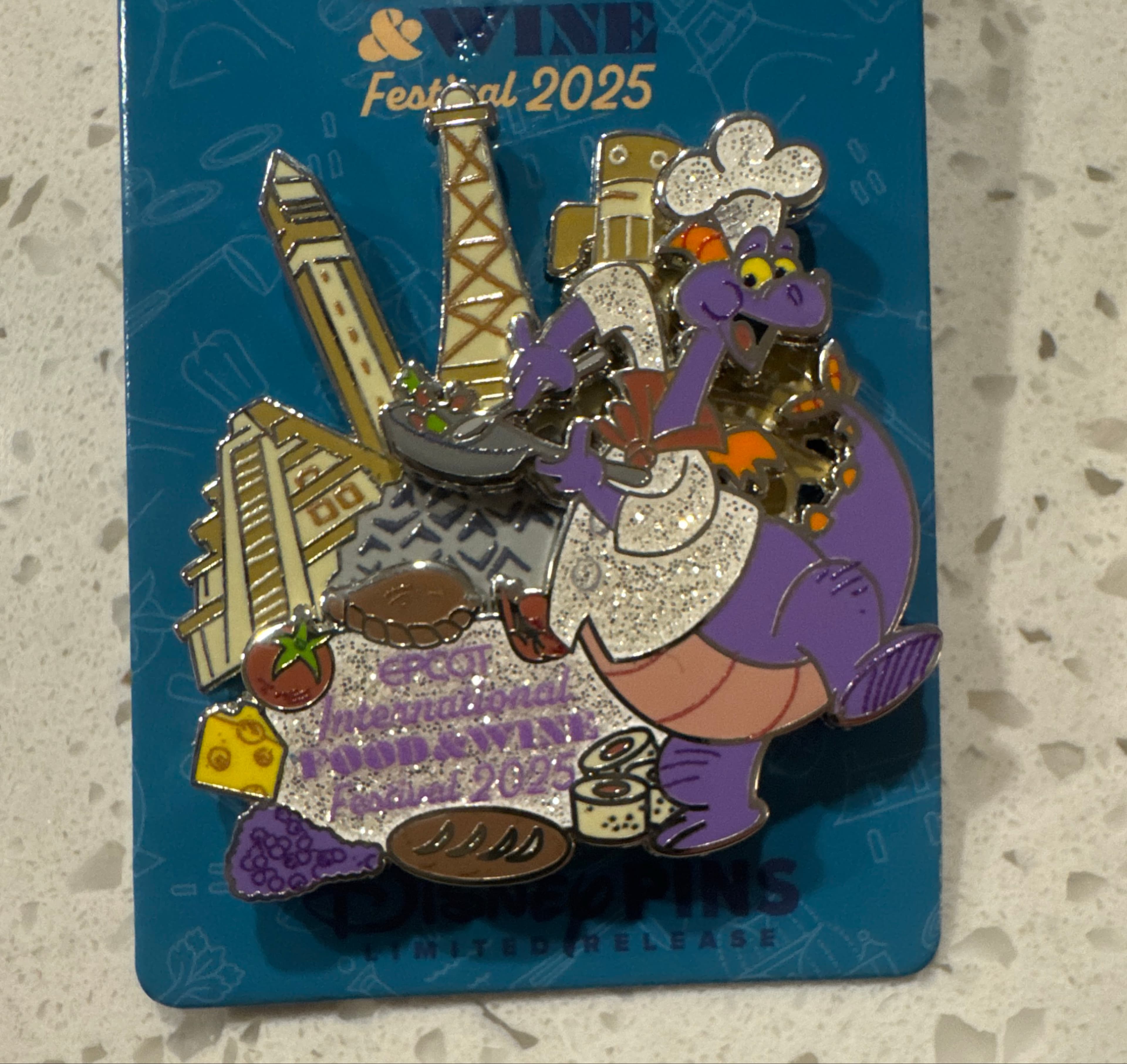 Epcot International Food & Wine Festival 2025 Chef Figment Pin front