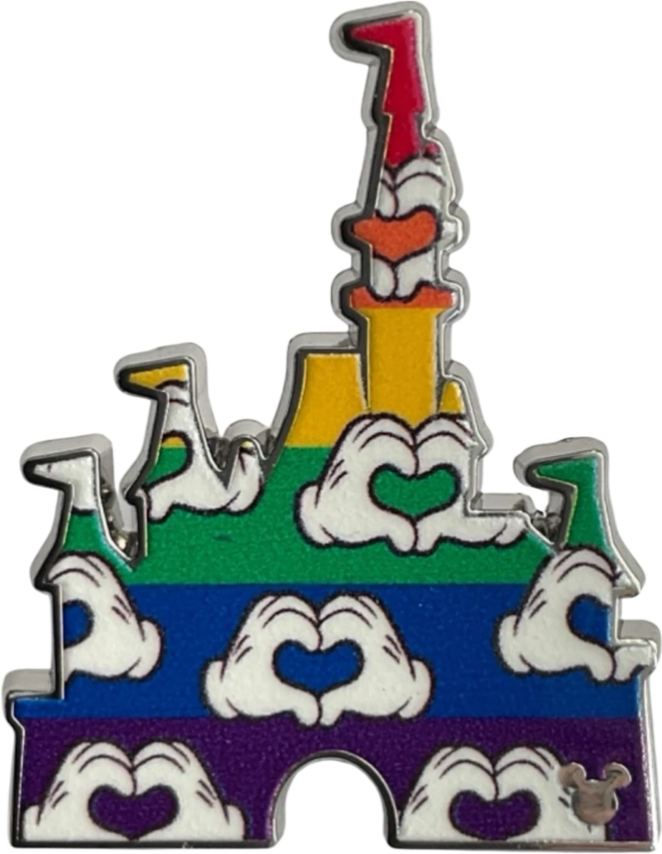 Rainbow Heart Hands Cinderella Castle front
