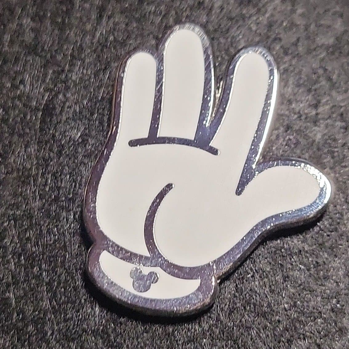 Mickey Mouse Glove Waving Hand Hidden Mickey Pin