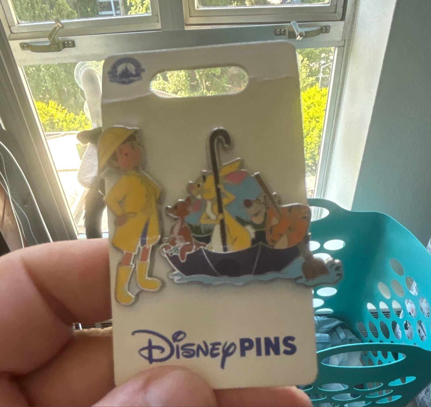 Winnie the Pooh and Friends Rainy Day Umbrella Boat with Christopher Robin Pin