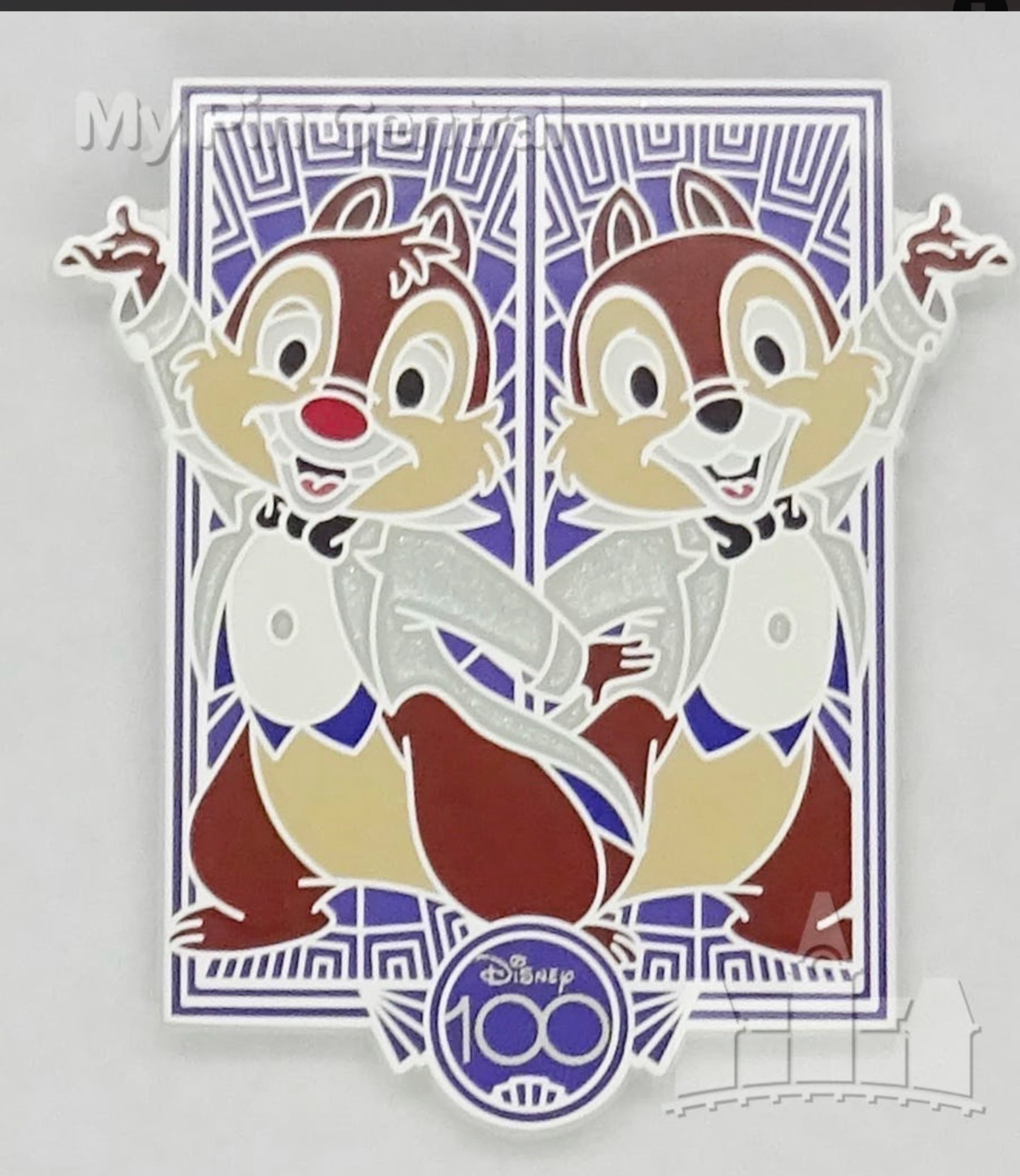 Chip and Dale Disney 100 Years Anniversary Pin