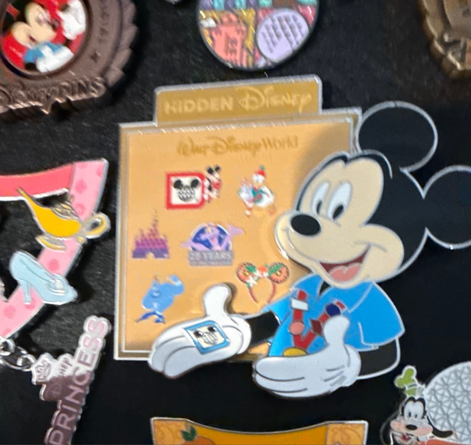 Mickey Mouse Jumbo Hidden Disney 25th Anniversary Pin Trading Board - Walt Disney World