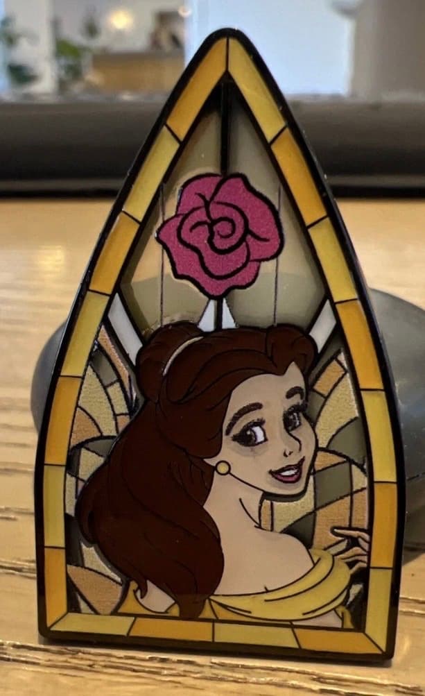 Belle Princess Stained Glass Window Pin