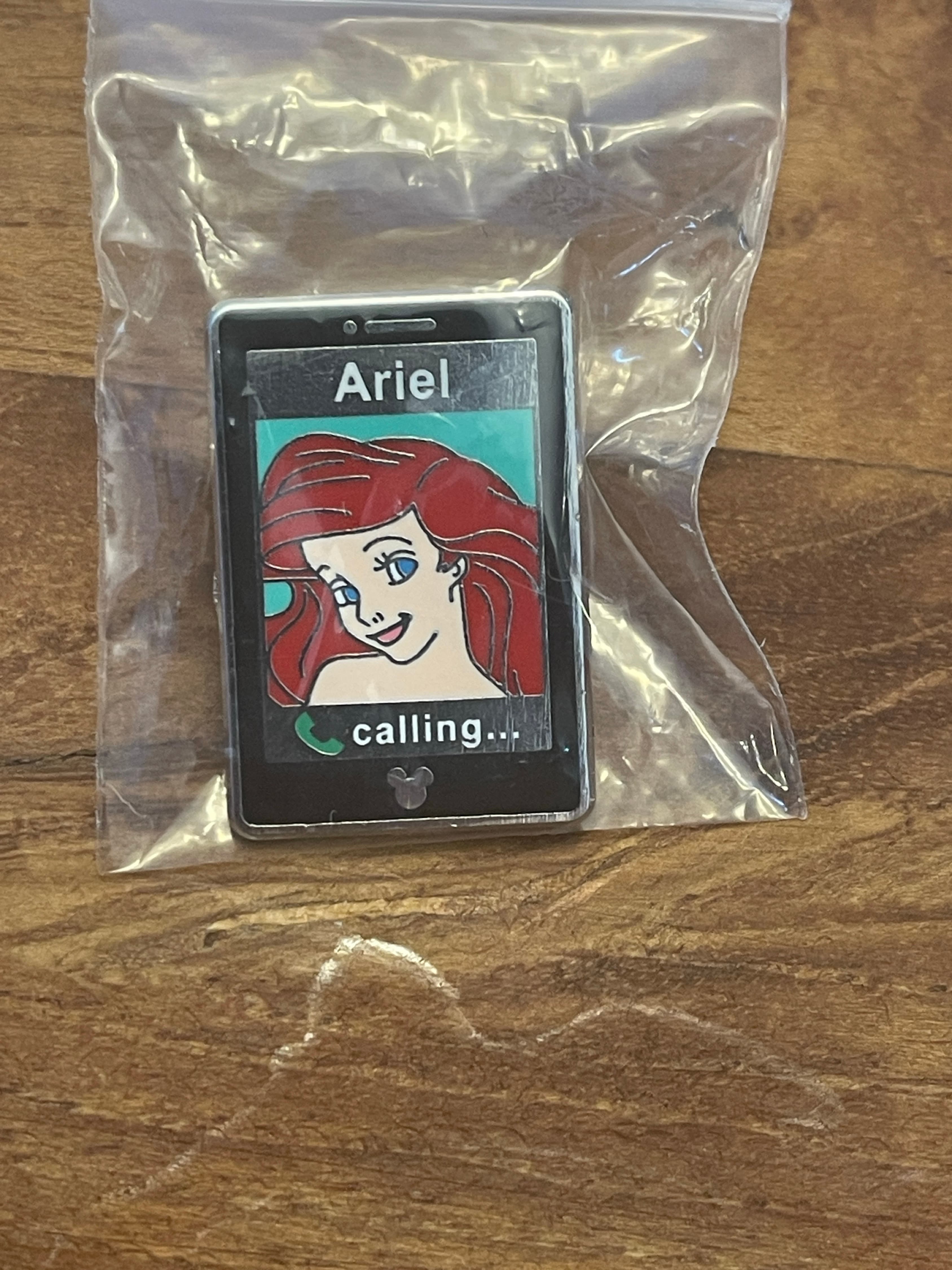 Ariel Calling Mobile Phone Hidden Mickey Pin