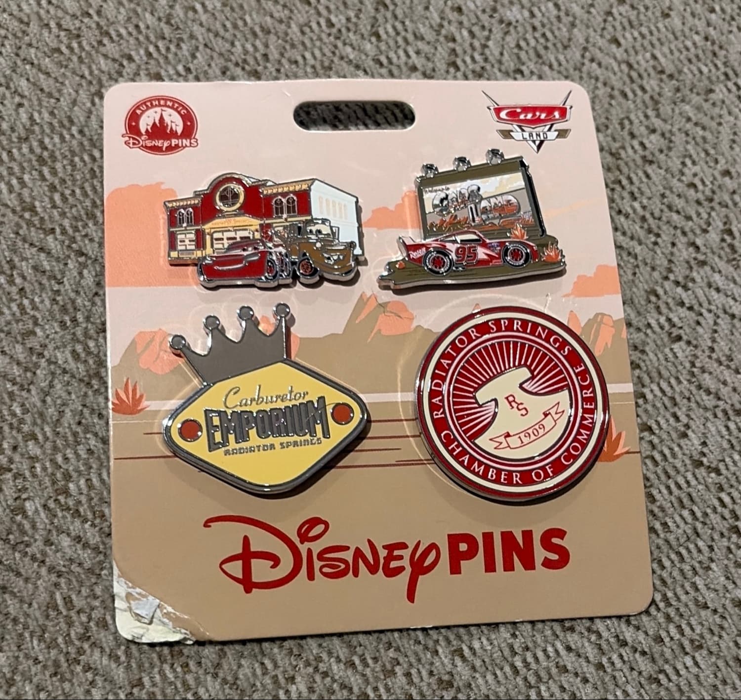Cars Land Set of 4 Booster Pin Set