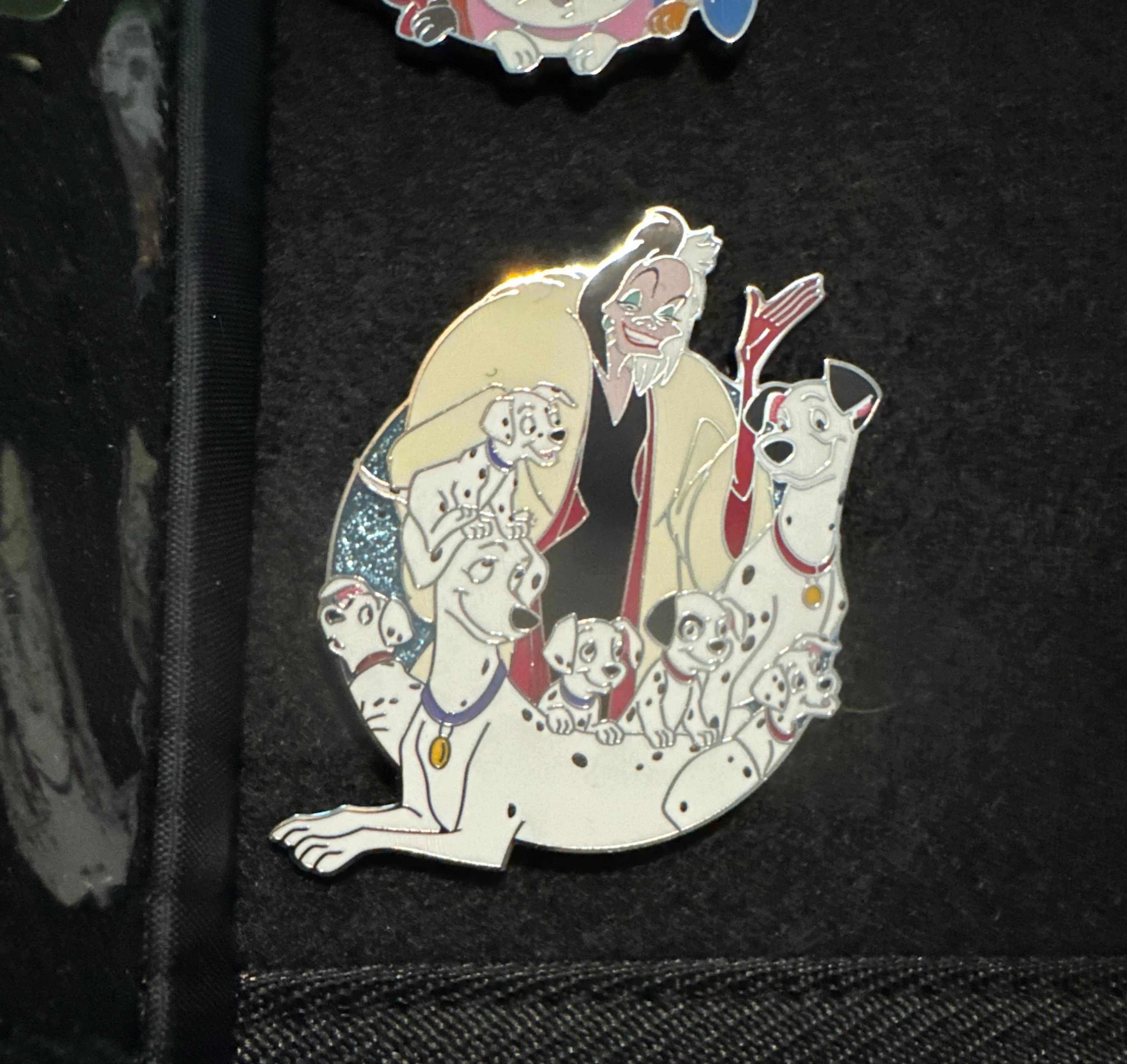 101 Dalmatians Family Cluster Pin featuring Cruella, Pongo, Perdita, and Puppies