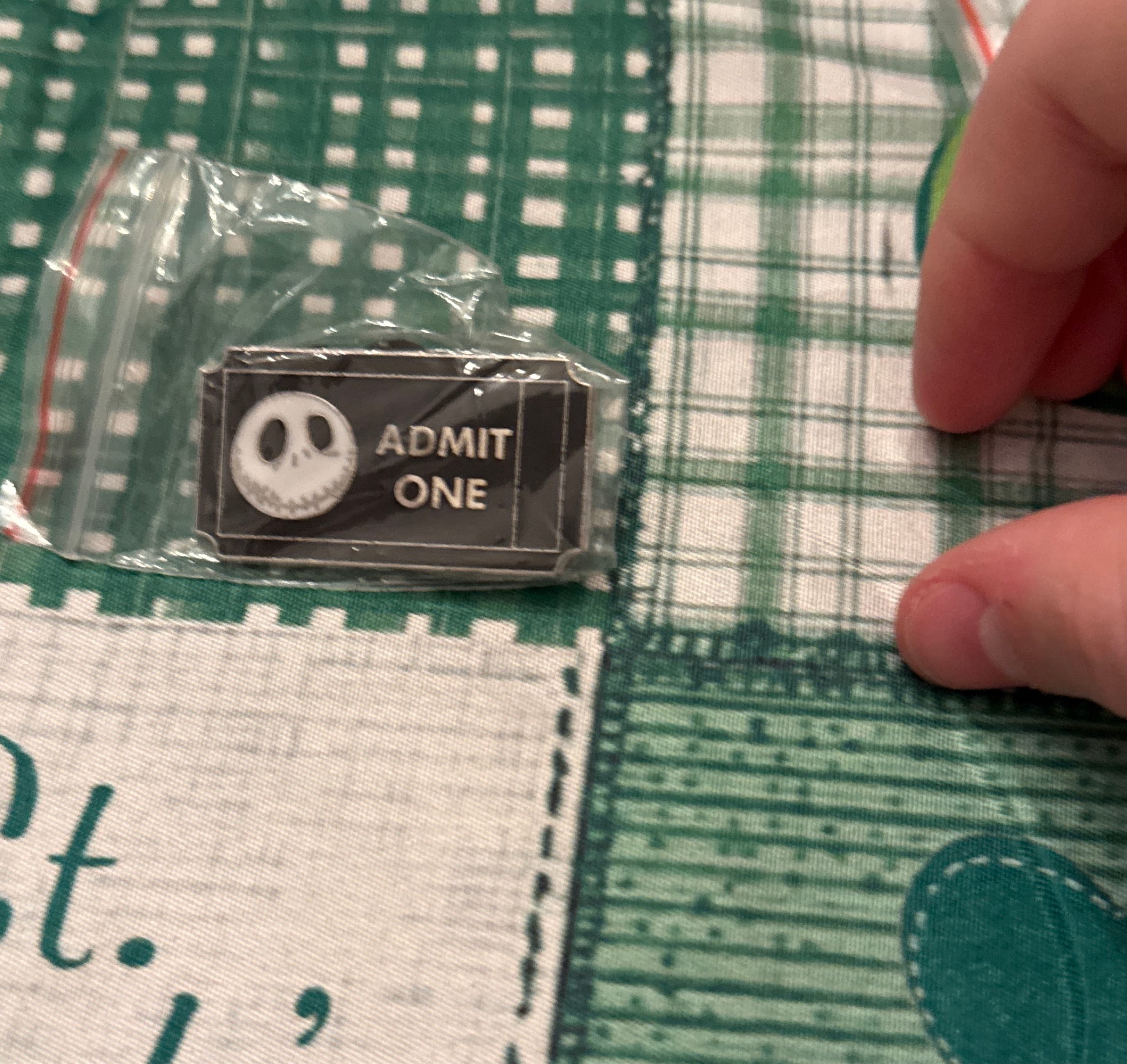 Jack Skellington Admit One Ticket 1971 Pin