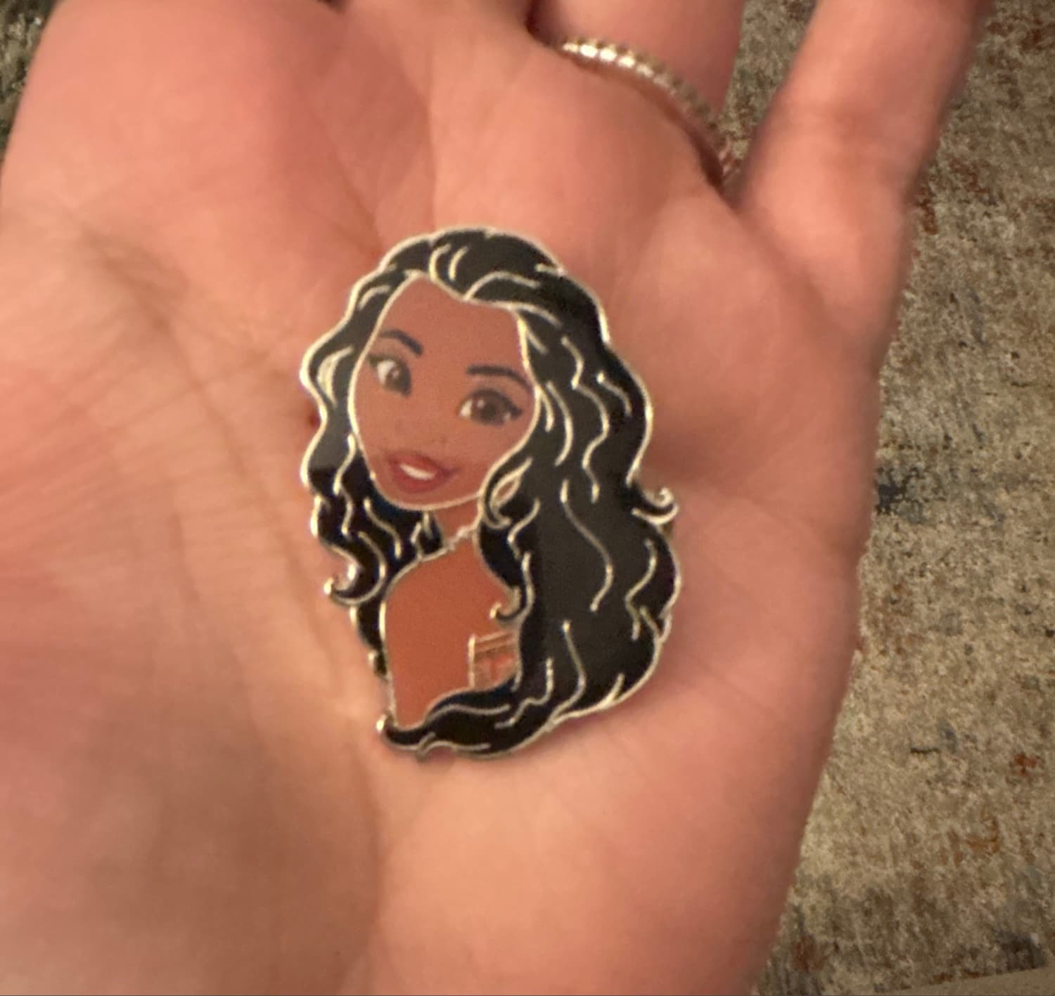 Moana Princess Portrait Silver Frame OE Pin