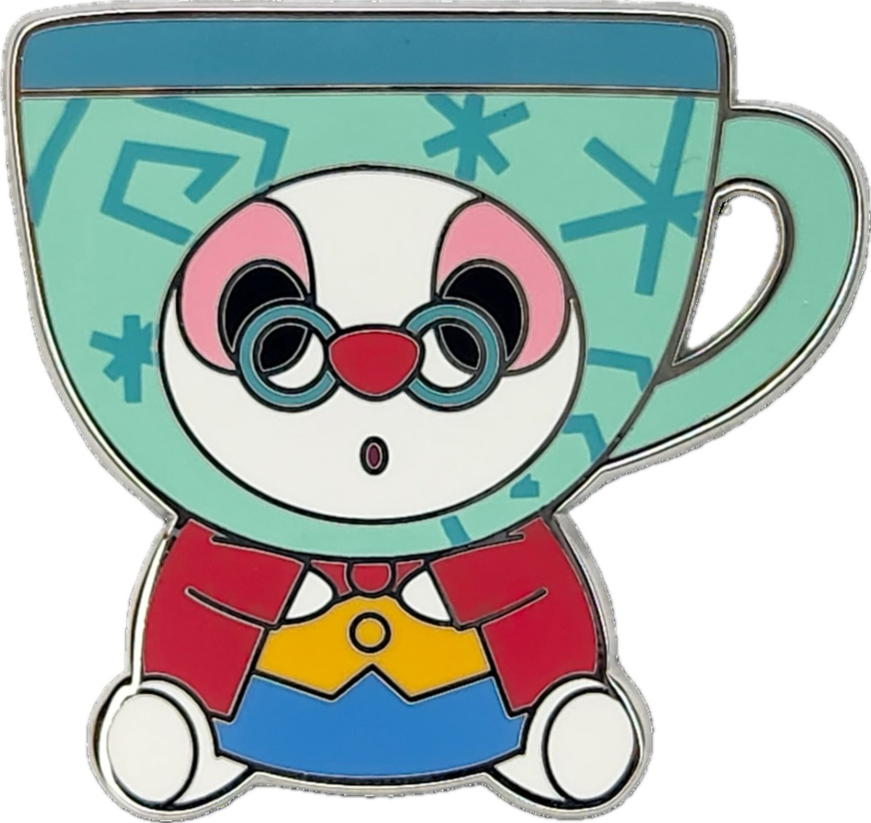 White Rabbit with Teal Cup Hat