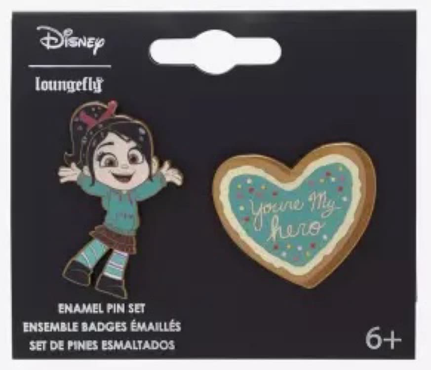 Loungefly Disney Wreck-It Ralph Vanellope 'You're My Hero' Cookie Enamel Pin Set