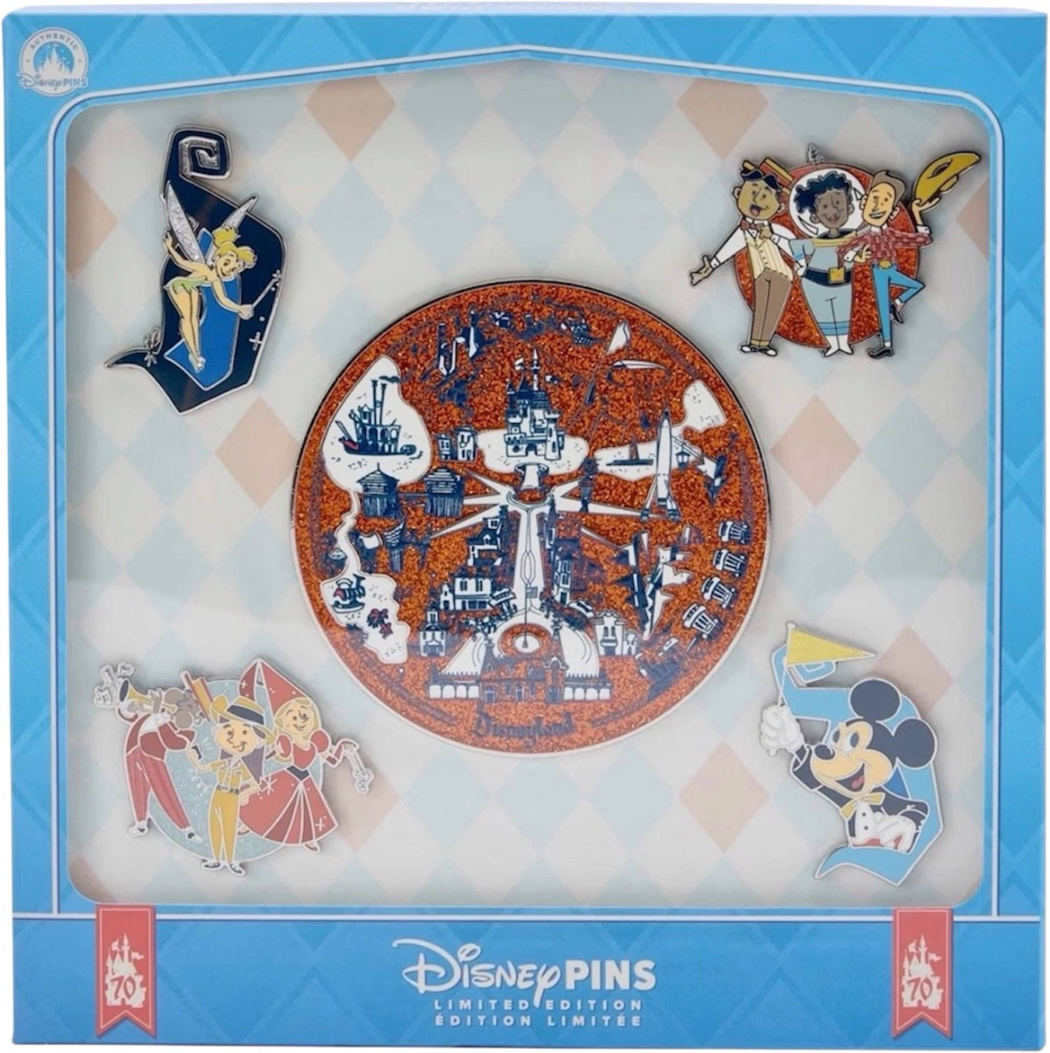 Disneyland 70th Anniversary Icons Pin Set