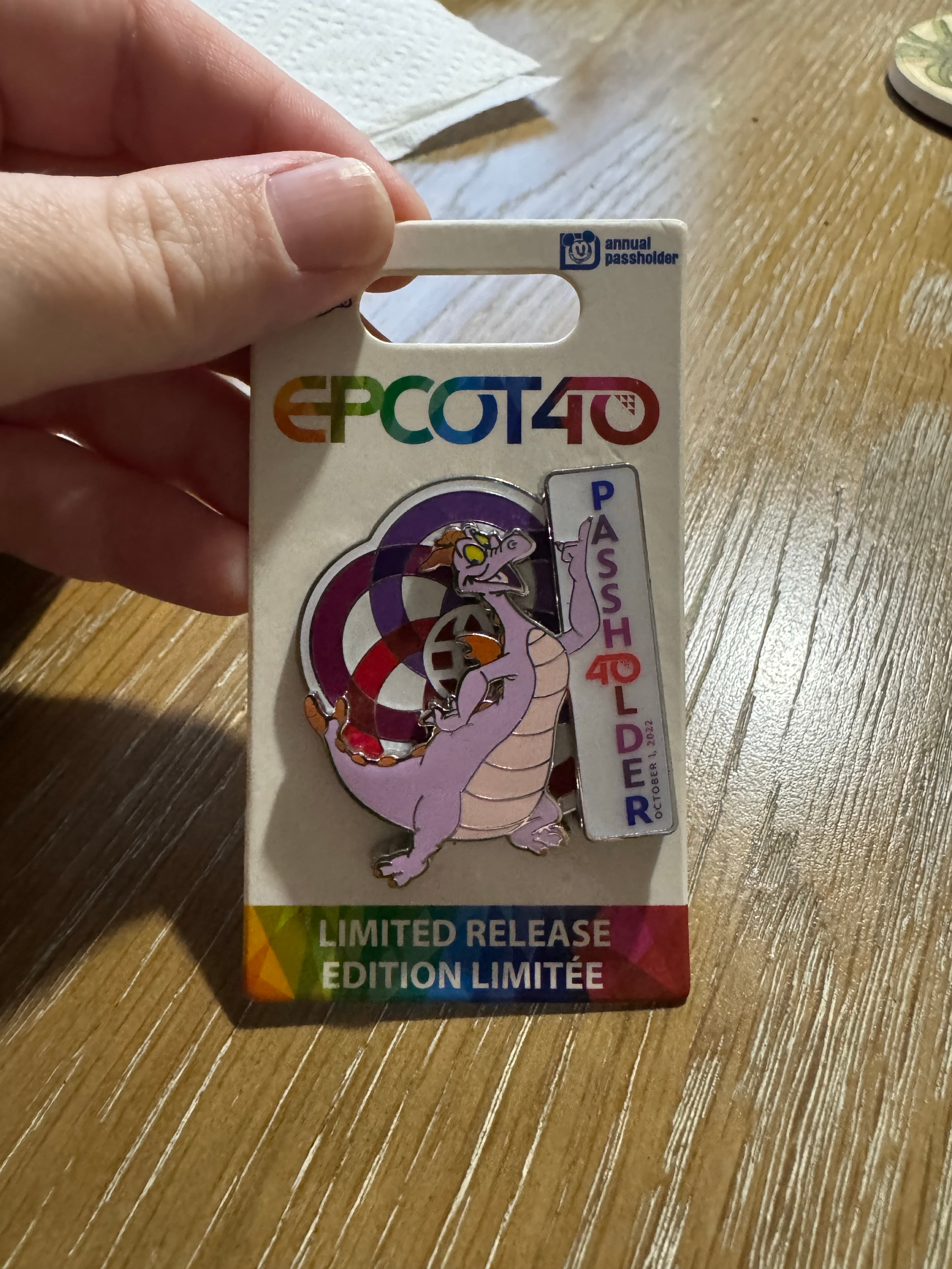 Epcot 40Th Anniversary Passholder Figment Pin
