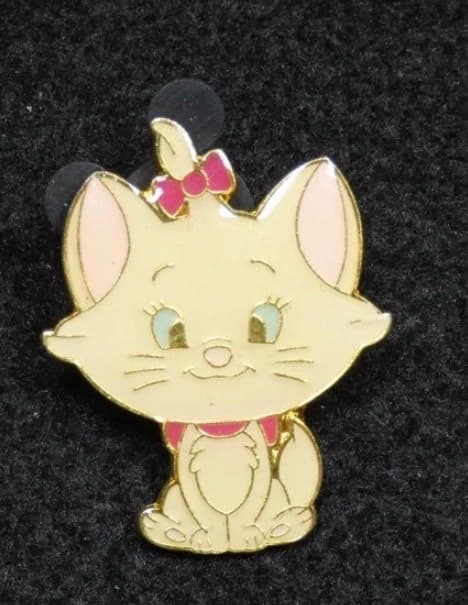 Walt Disney Aristocats Marie Cat Pink White Enamel Bow Trading Pin