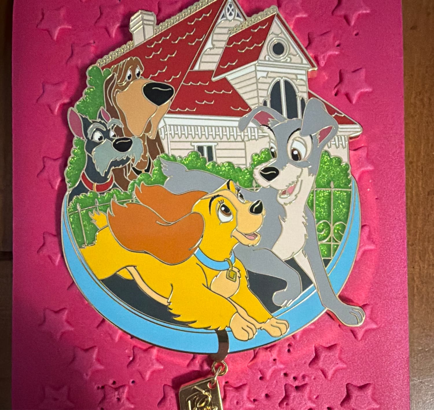 Lady and the Tramp 70th Anniversary Jumbo Pin with Trusty & Jock
