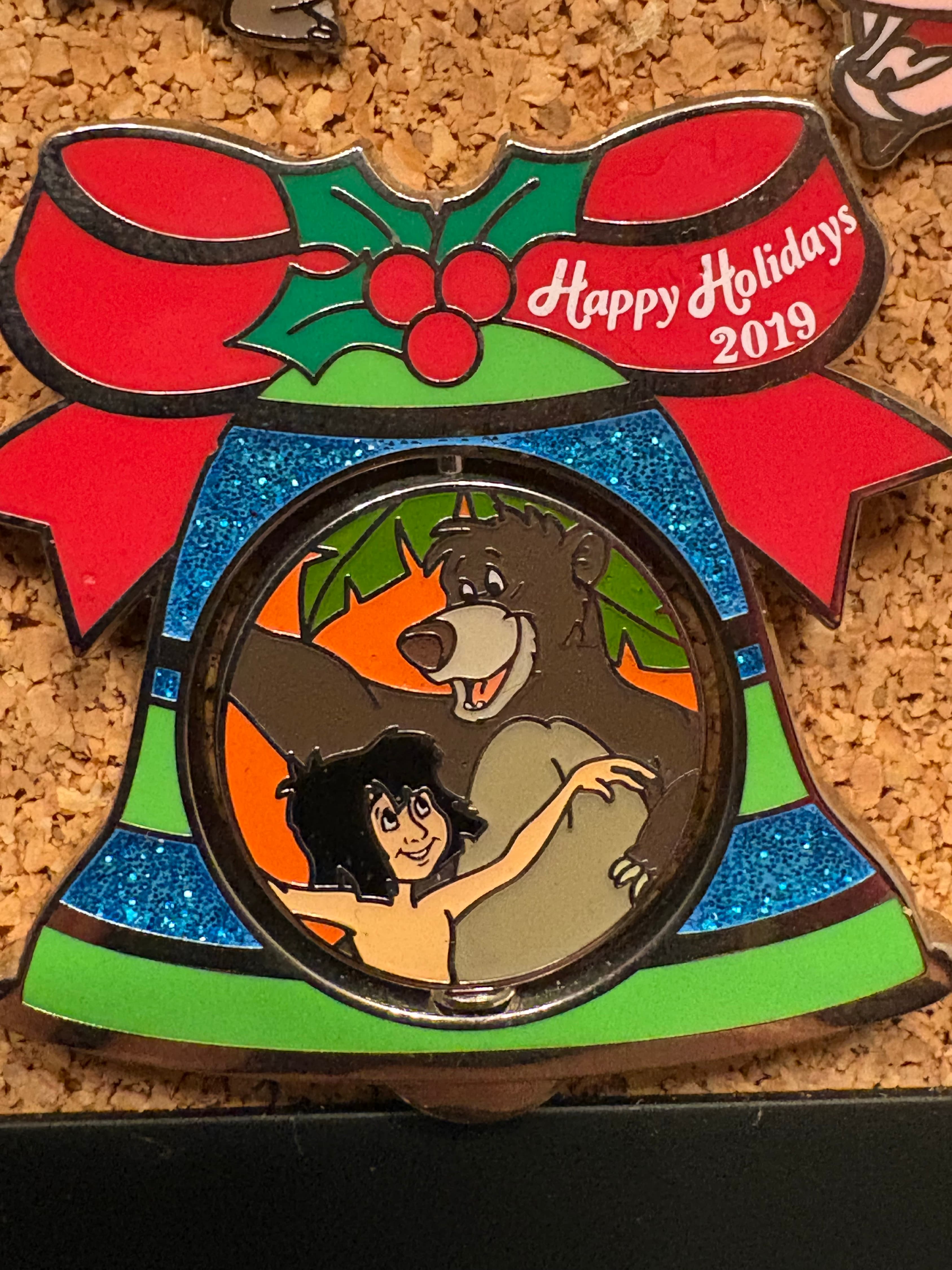 Mowgli & Baloo Happy Holidays 2019 Pop Century Resort Spinner Pin