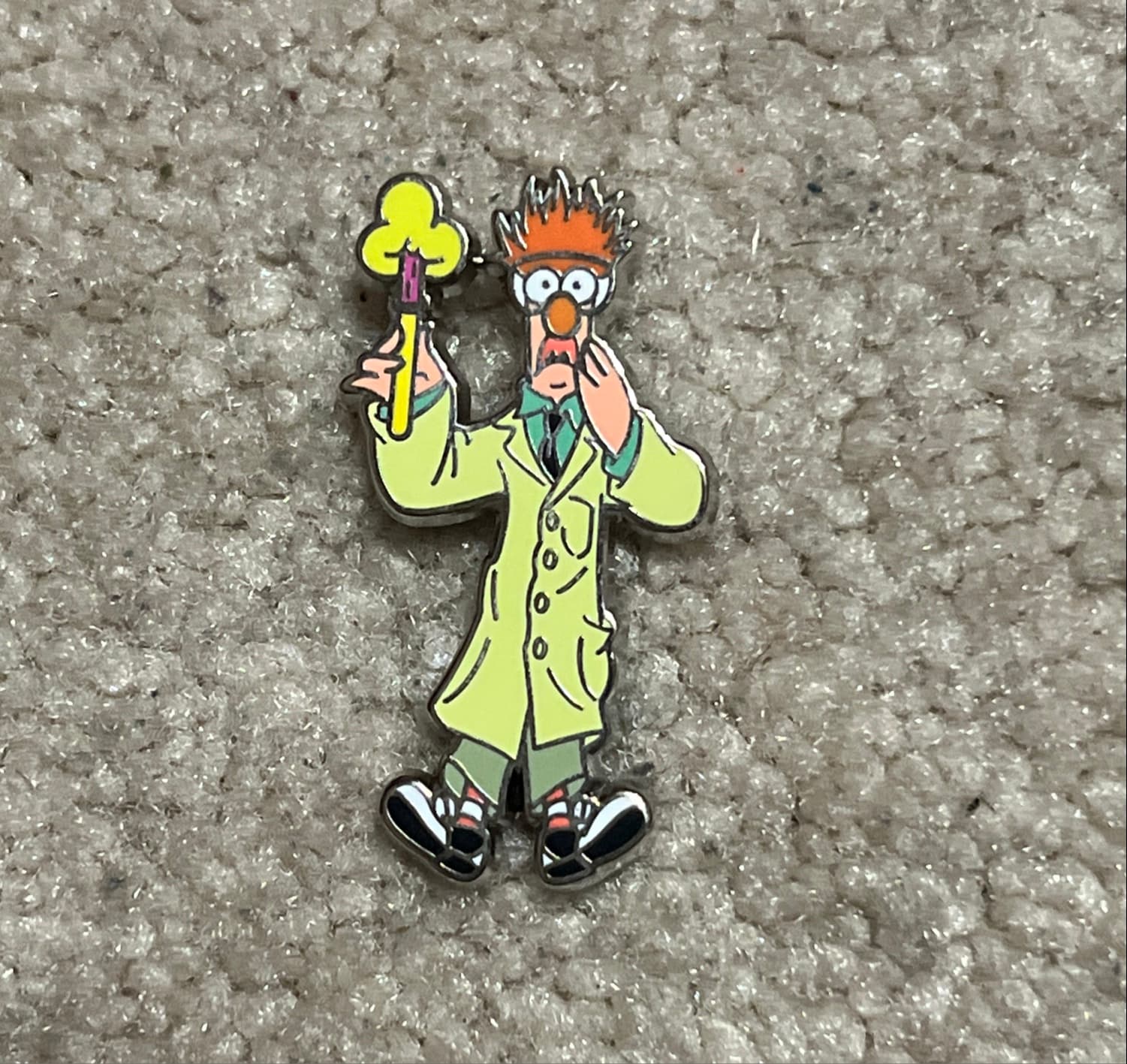 Beaker holding exploding vial