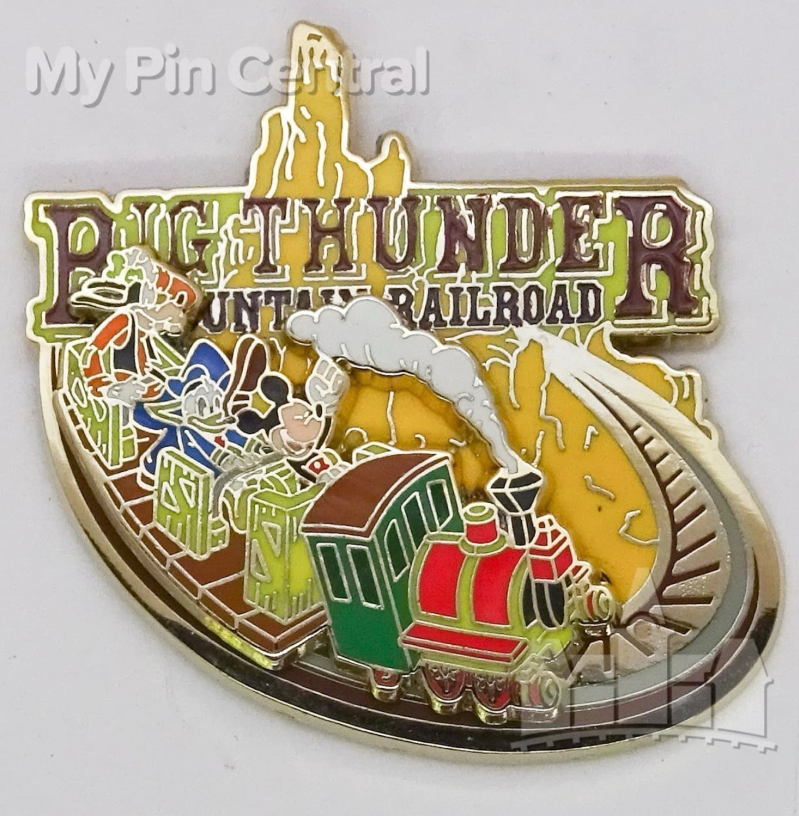 Mickey, Donald, and Goofy Big Thunder Mountain Railroad Slider Pin
