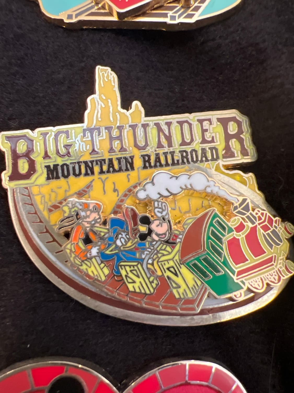 Mickey, Donald, and Goofy Big Thunder Mountain Railroad Slider Pin