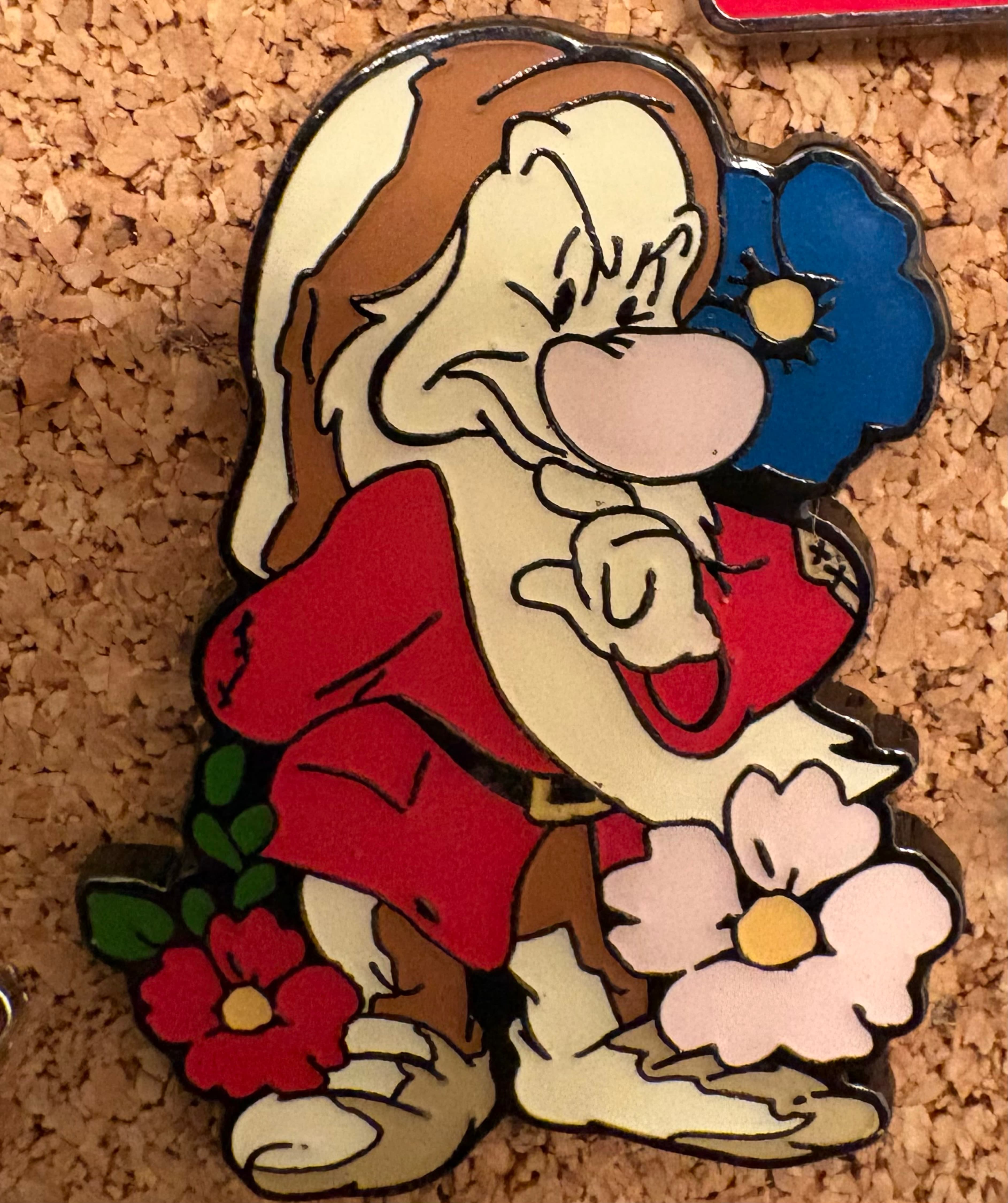 Snow White and Seven Dwarfs Grumpy Floral Enamel Pin