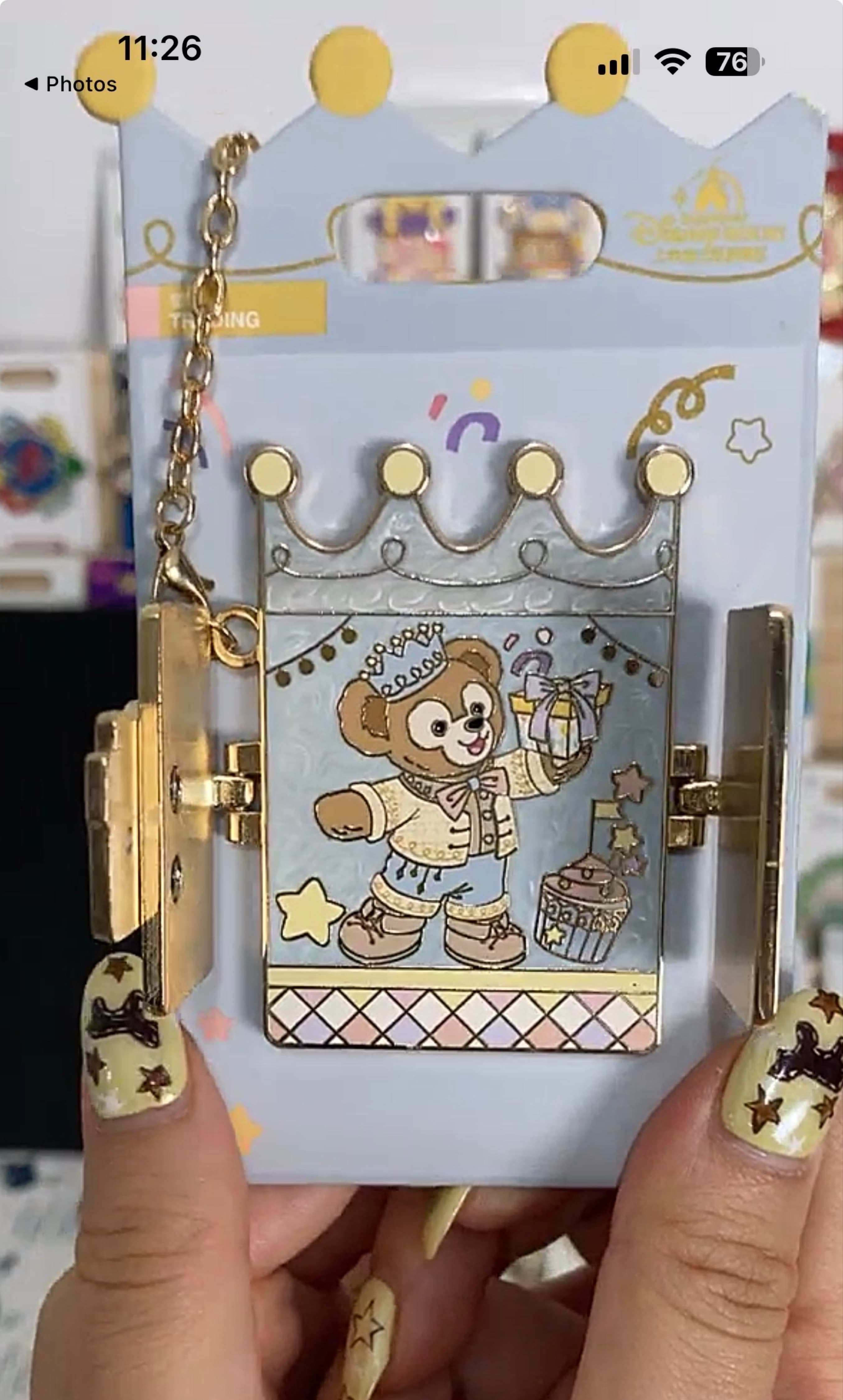 Duffy Bear Birthday Celebration Crown Locket Pin