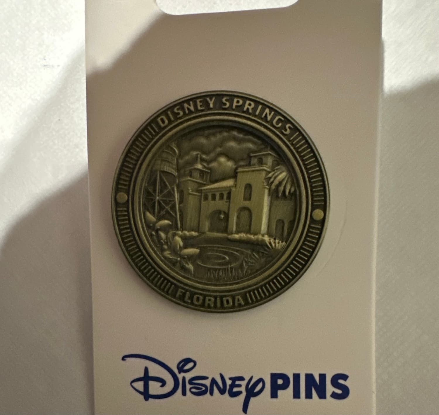Disney Springs Bronze Coin Logo Town Center Florida Downtown Pin
