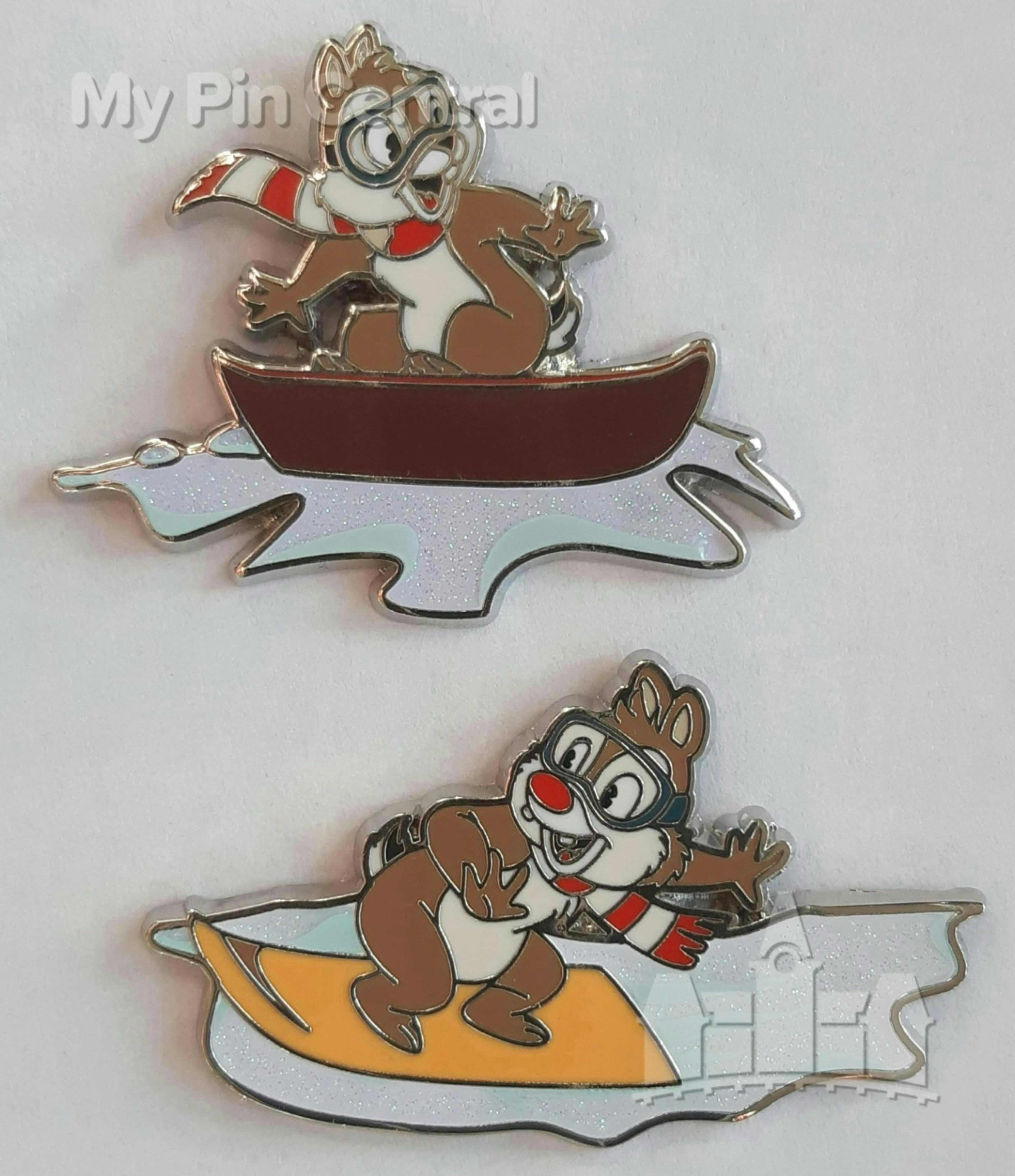 Chip 'n Dale Snowboarding Pin Set - Christmas 2021