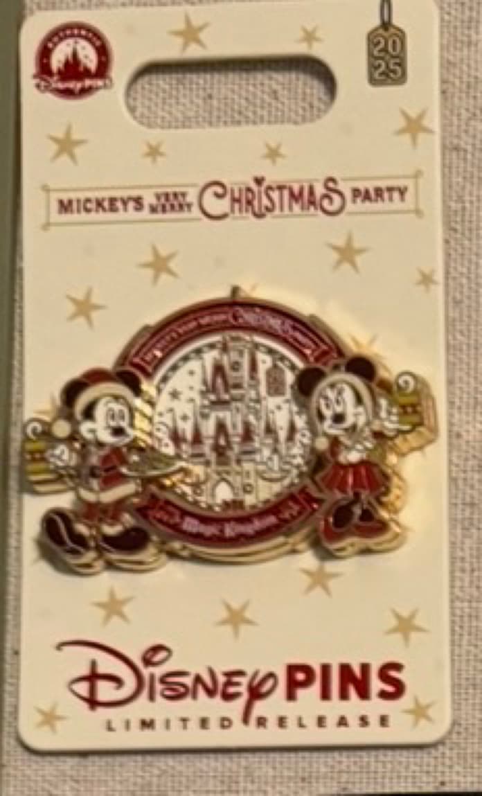 Mickey and Minnie Mouse with Cinderella Castle - Mickey's Very Merry Christmas Party 2025