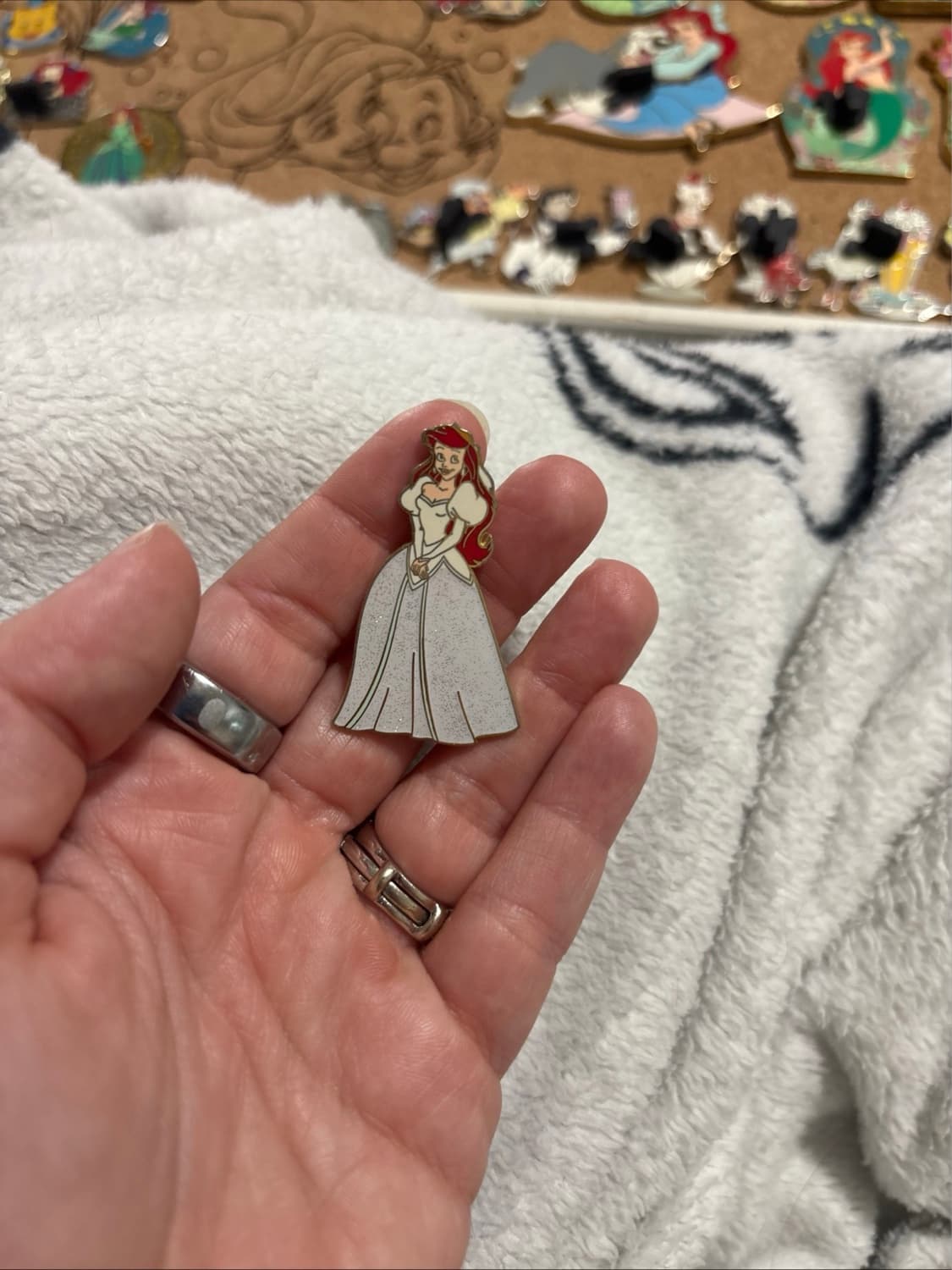 Disney Pin Ariel Little Mermaid Sparkle Princess Wedding Dress front
