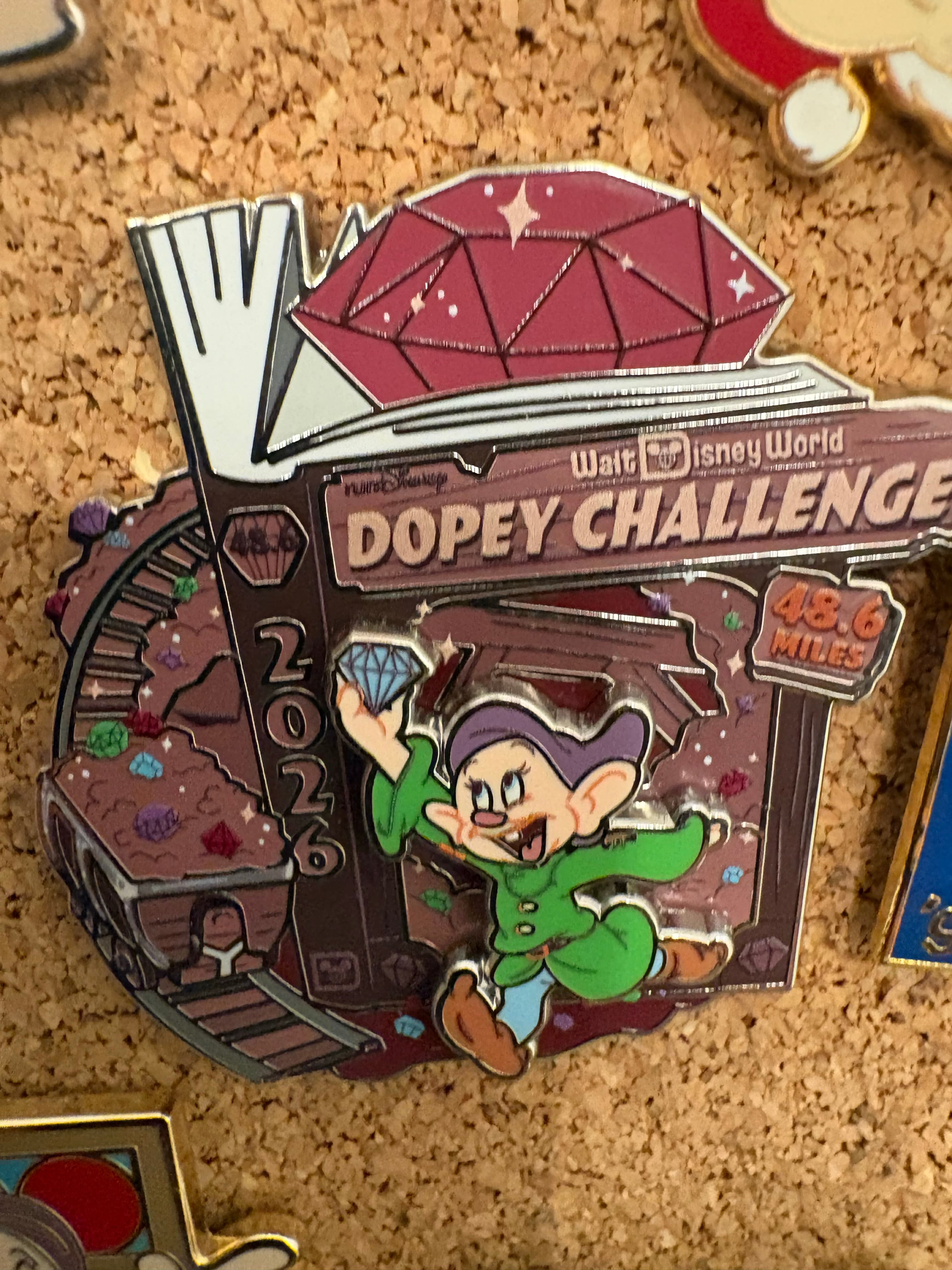 Dopey Challenge Replica Medal Pin - runDisney Walt Disney World Marathon Weekend 2026 front