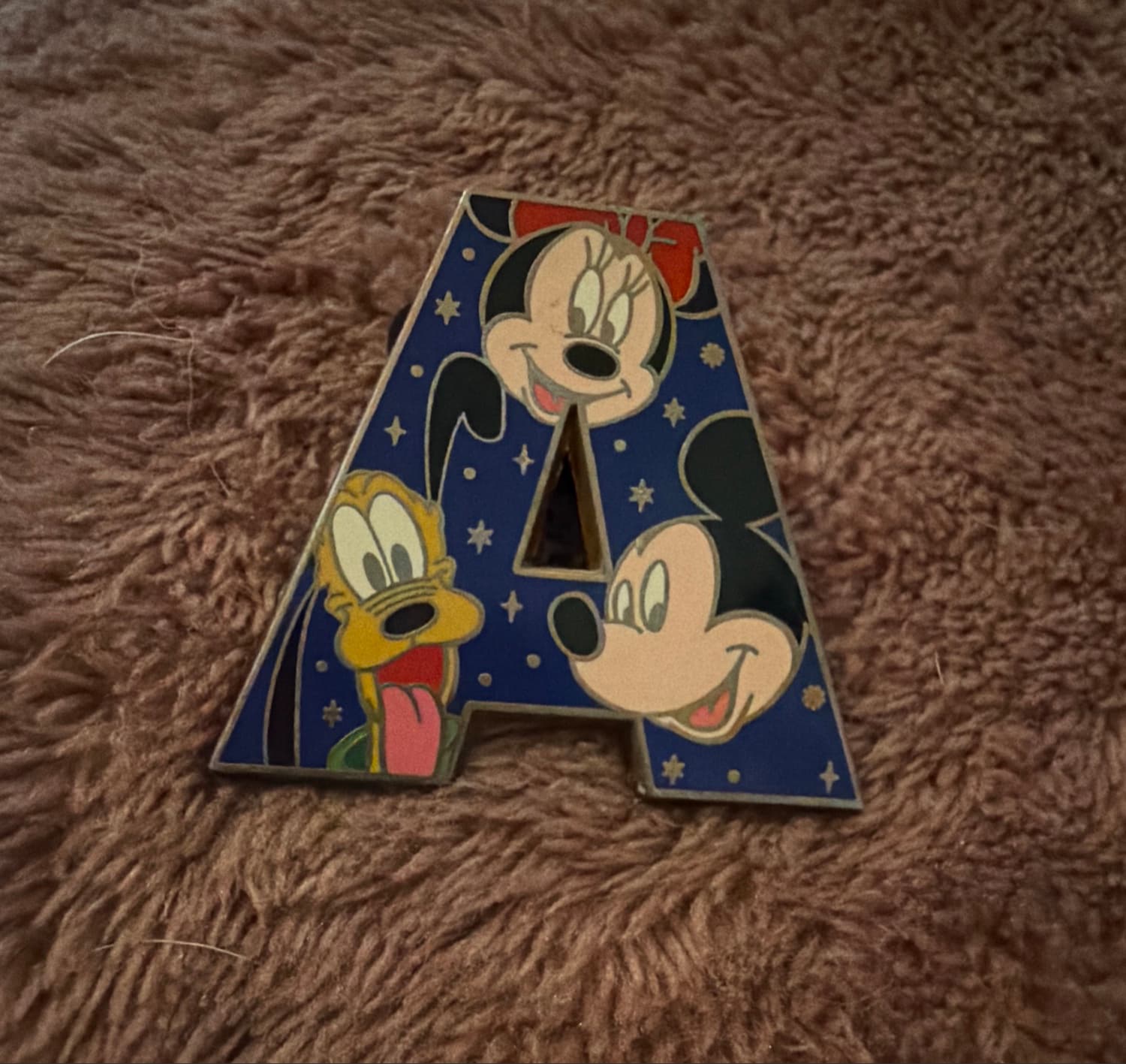 Alphabet Stars Letters - A with Mickey, Minnie and Pluto
