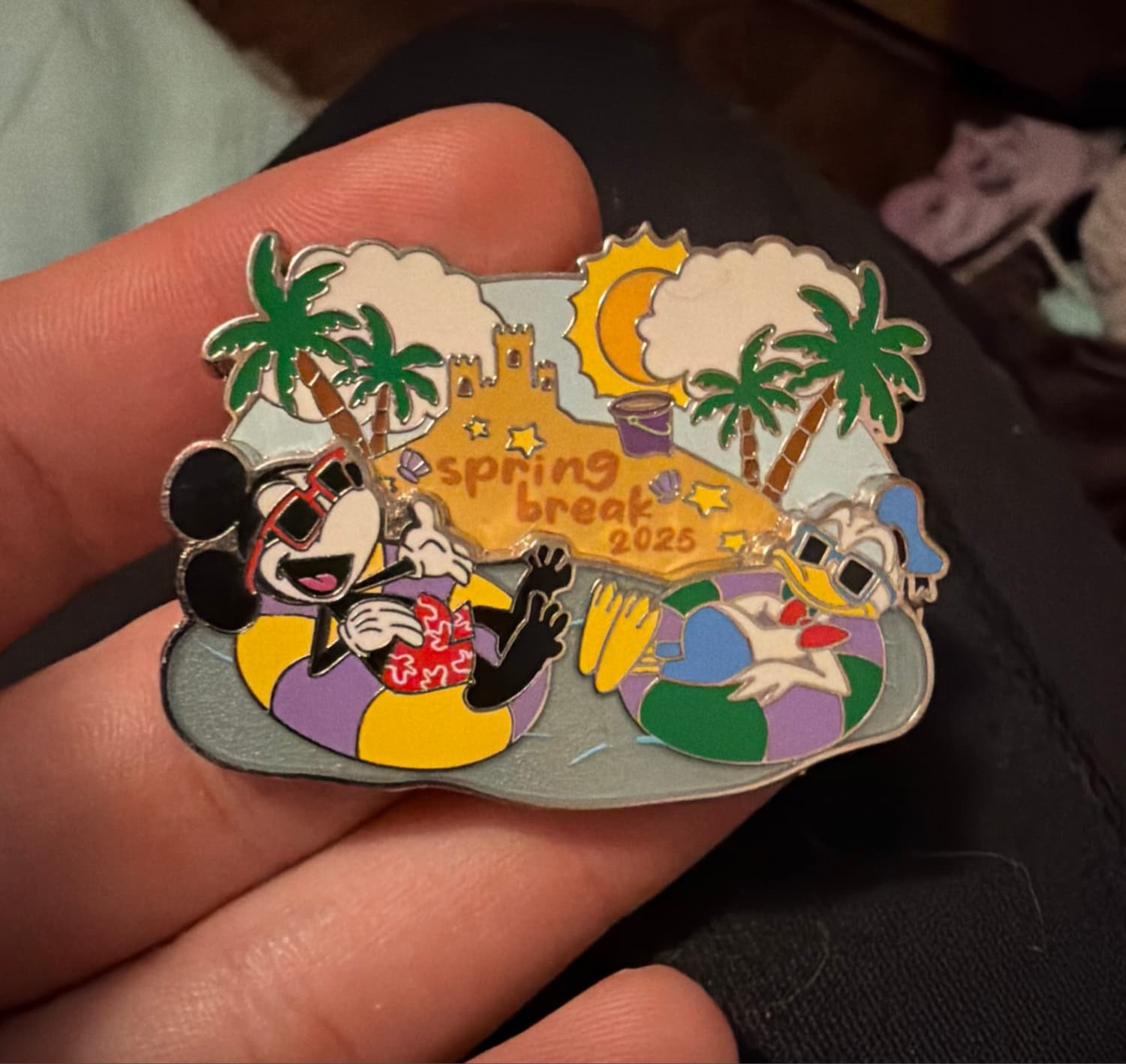 Mickey Donald Floating on Inner Tubes Spring Break 2025 Pin