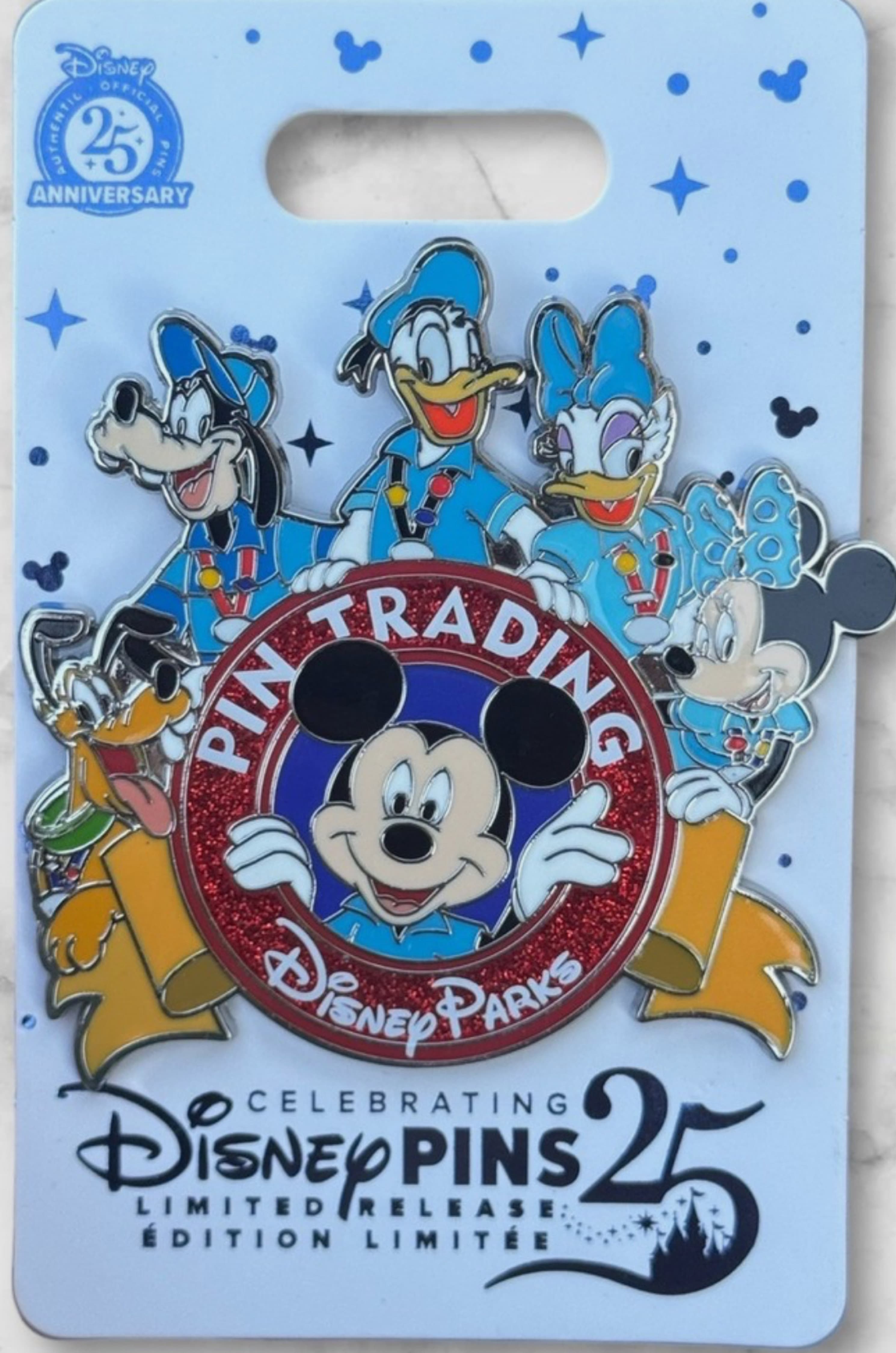 Disney Parks 25th Anniversary Mickey Mouse & Friends LR Pin