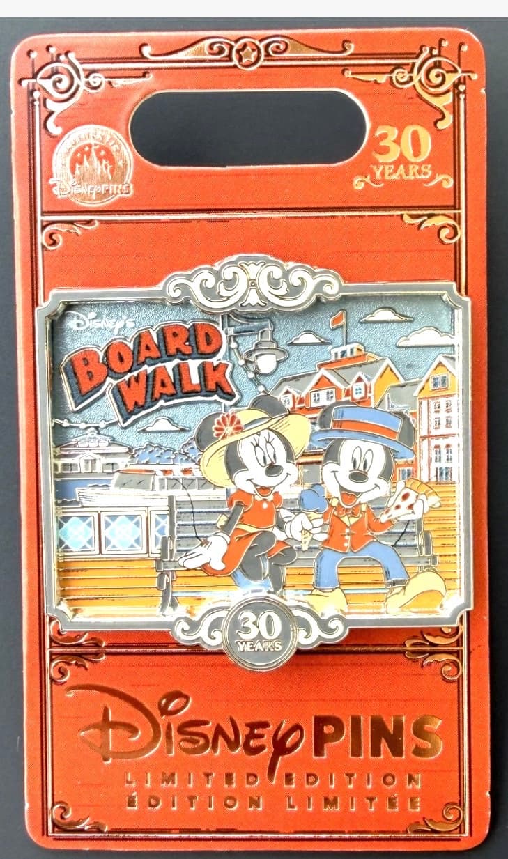 Mickey and Minnie Mouse Disney's BoardWalk Resort 30th Anniversary Pin