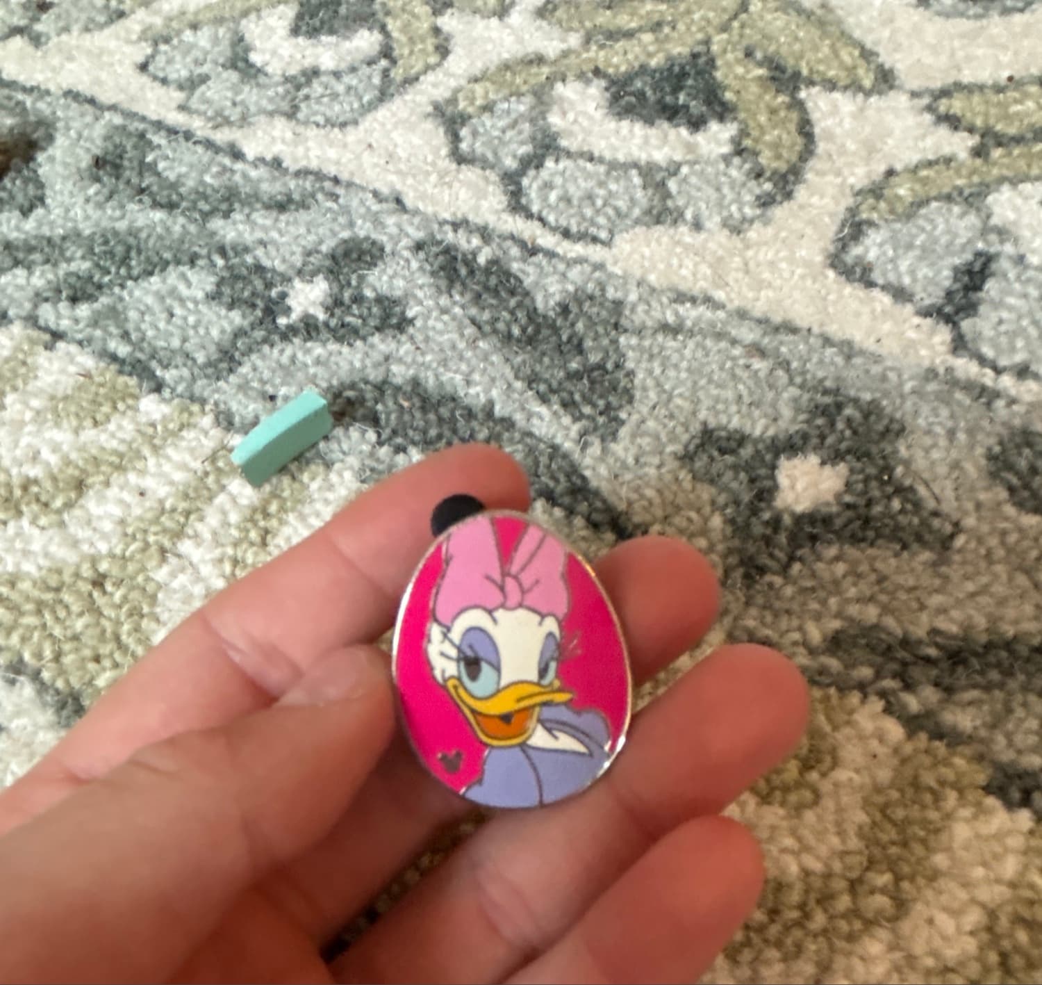 Daisy Duck Pink Egg Oval Hidden Mickey Pin