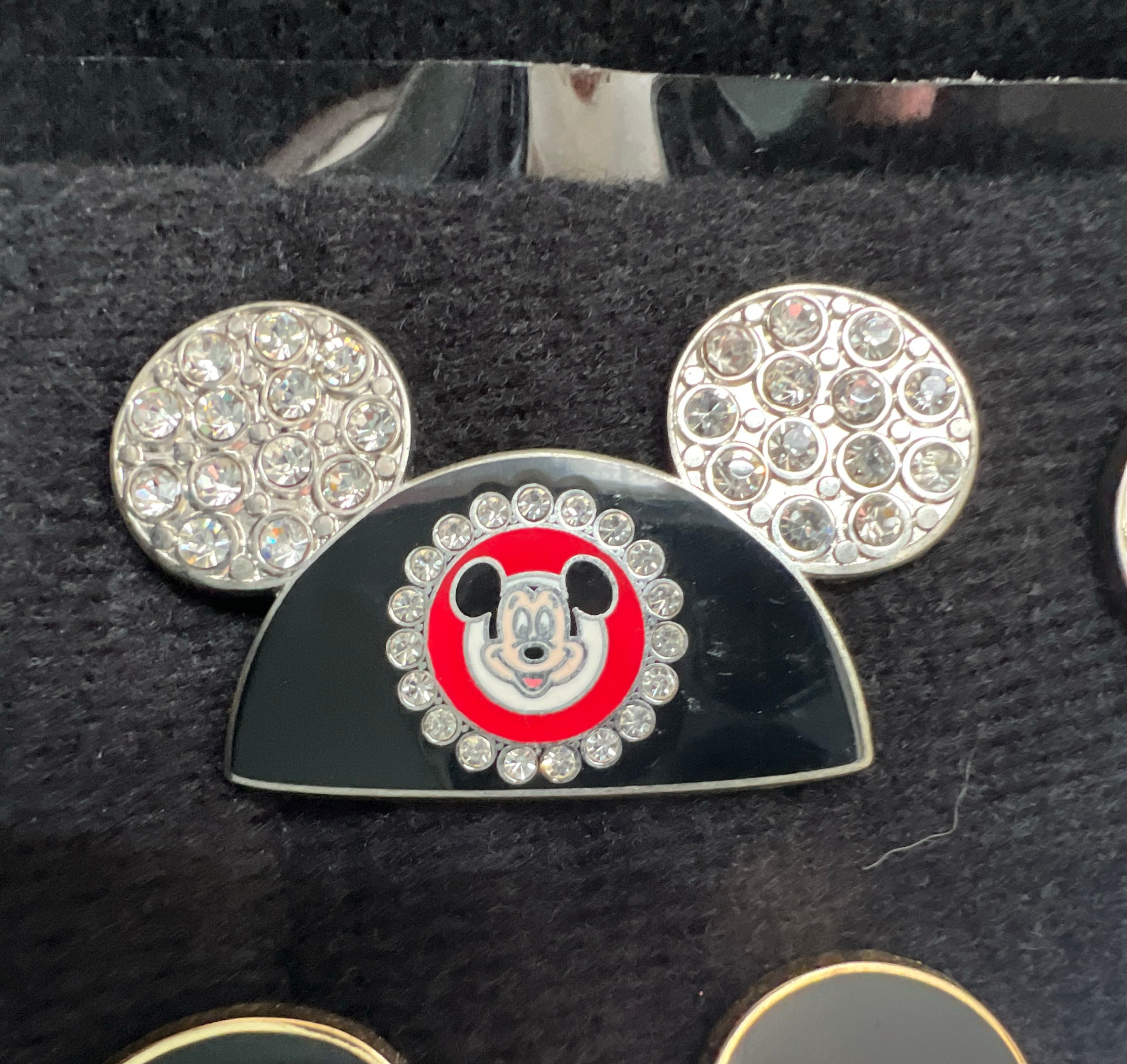 Mickey Mouse Black Pave Crystal Lapel Pin