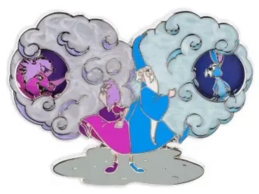Merlin and Madam Mim Wizard's Duel 60th Anniversary Spinner Pin - The Sword in the Stone