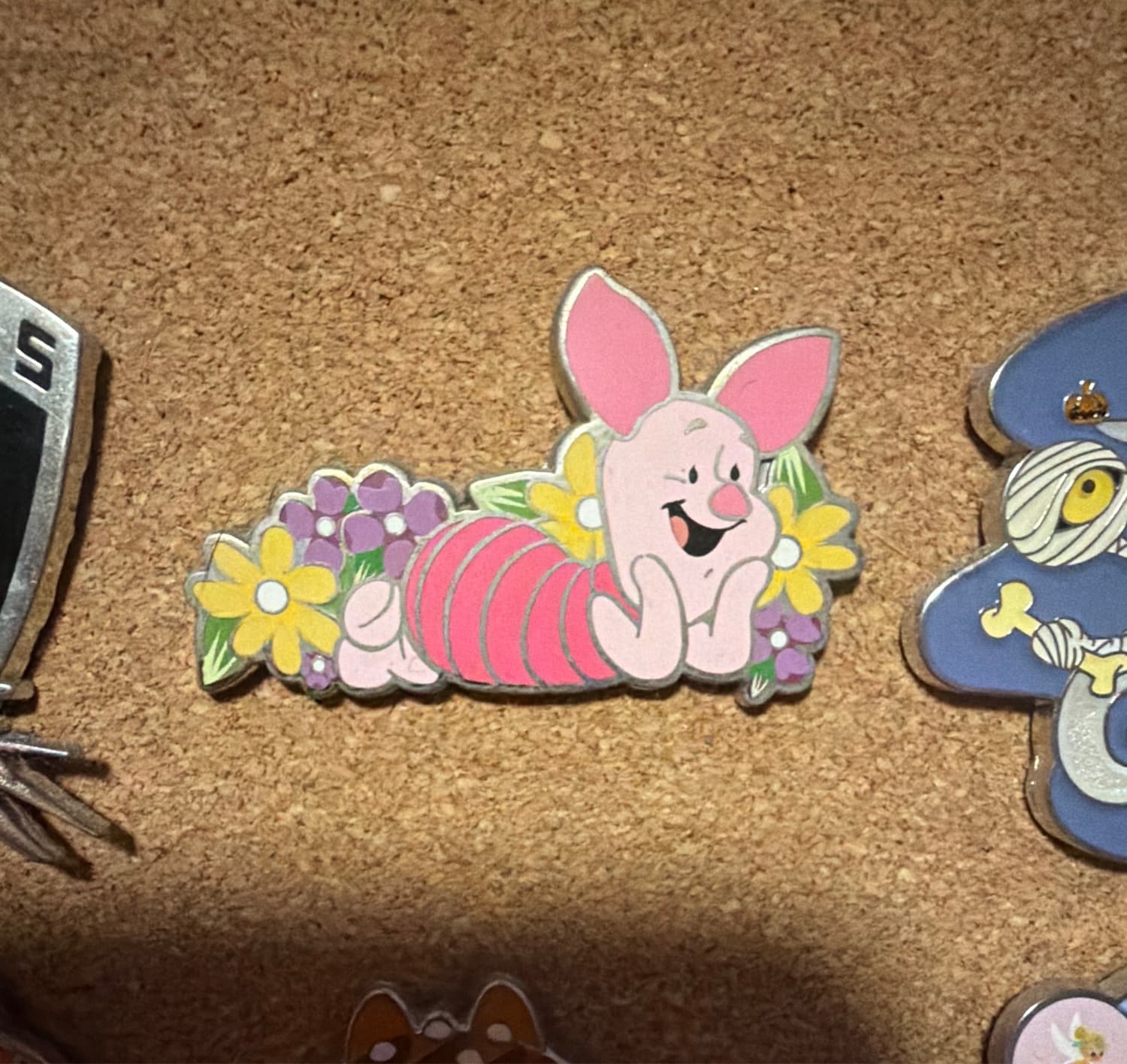 Piglet Poses with Flowers