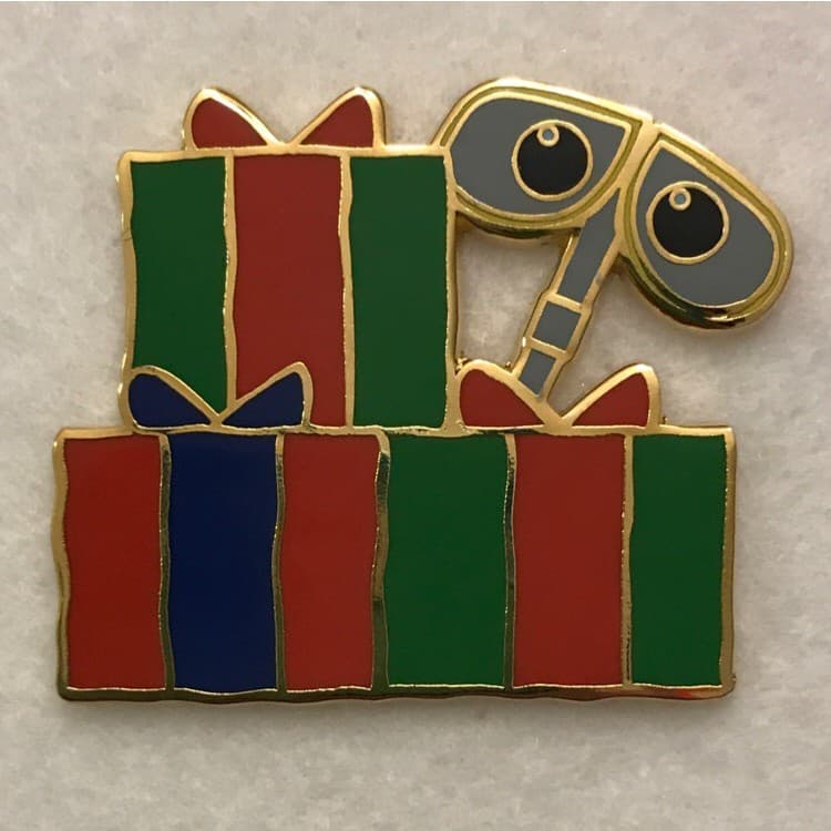 Wall-E Hiding Behind Presents