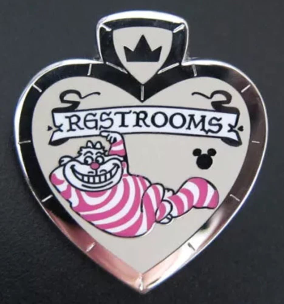 Hidden Mickey 2017 DLR - Restroom Signs - Cheshire Cat Completer